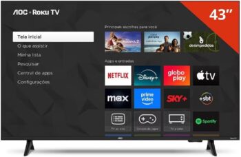 Smart TV 43″ AOC Roku TV DLED Full HD 43S5135/78G Smart TV 43″ AOC Roku TV DLED Full HD 43S5135/78G