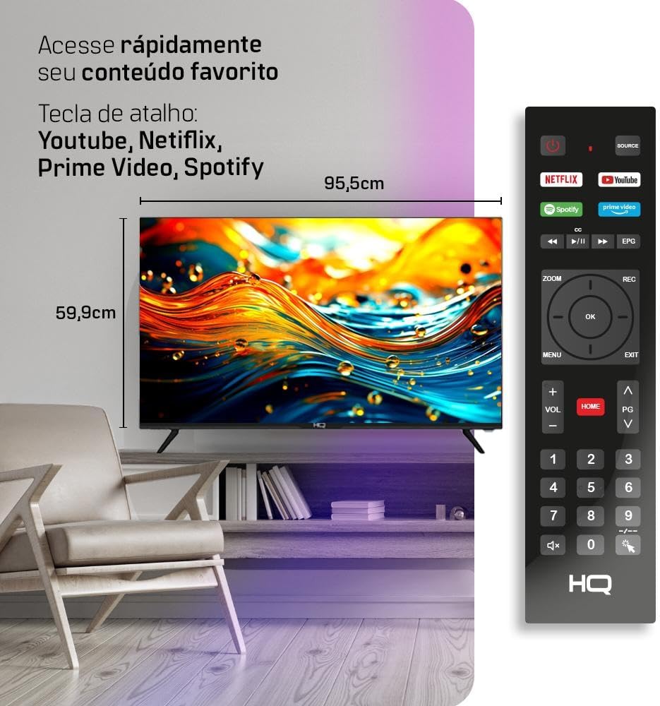 Smart TV HQ 43" Full HD Android 12 HQS43NKHM - Imagem 6