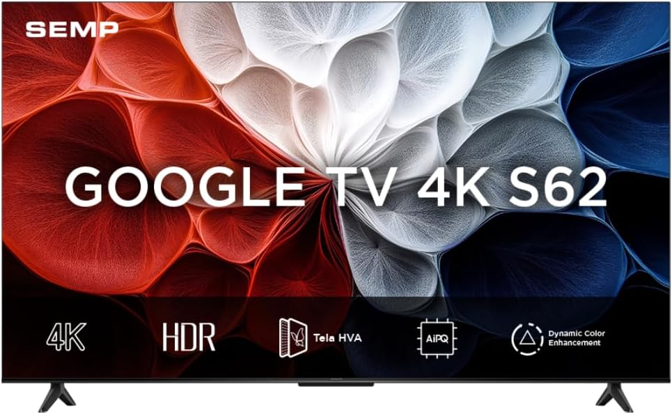 SEMP Smart TV 43" 4K UHD com Google TV e design sem bordas