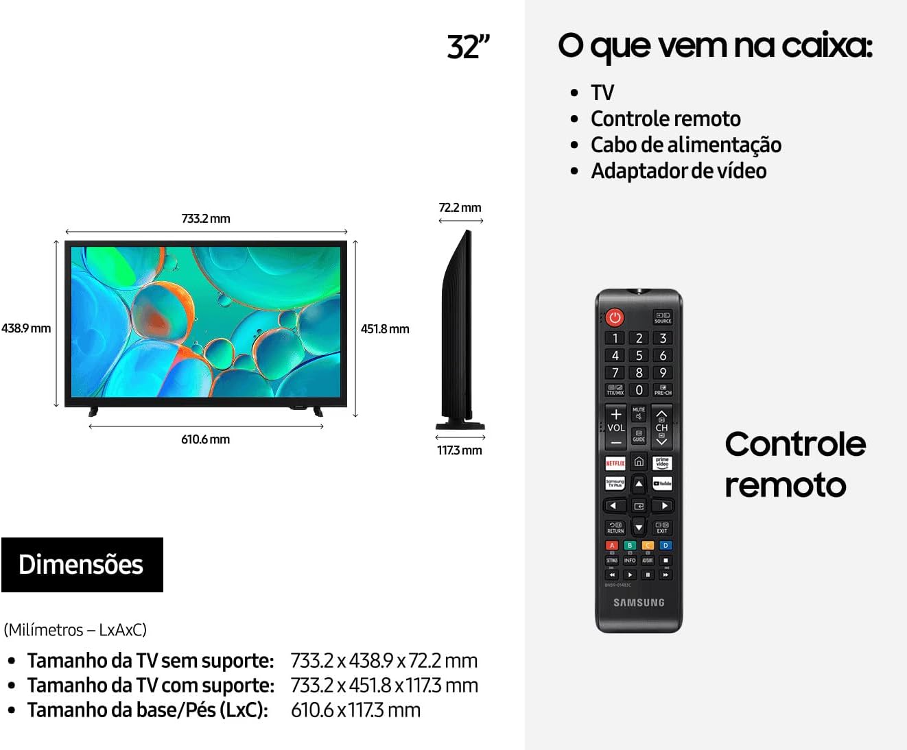 Smart TV Samsung 32" HD Tizen HDR Wi-Fi HDMI Bivolt Preta - Imagem 8