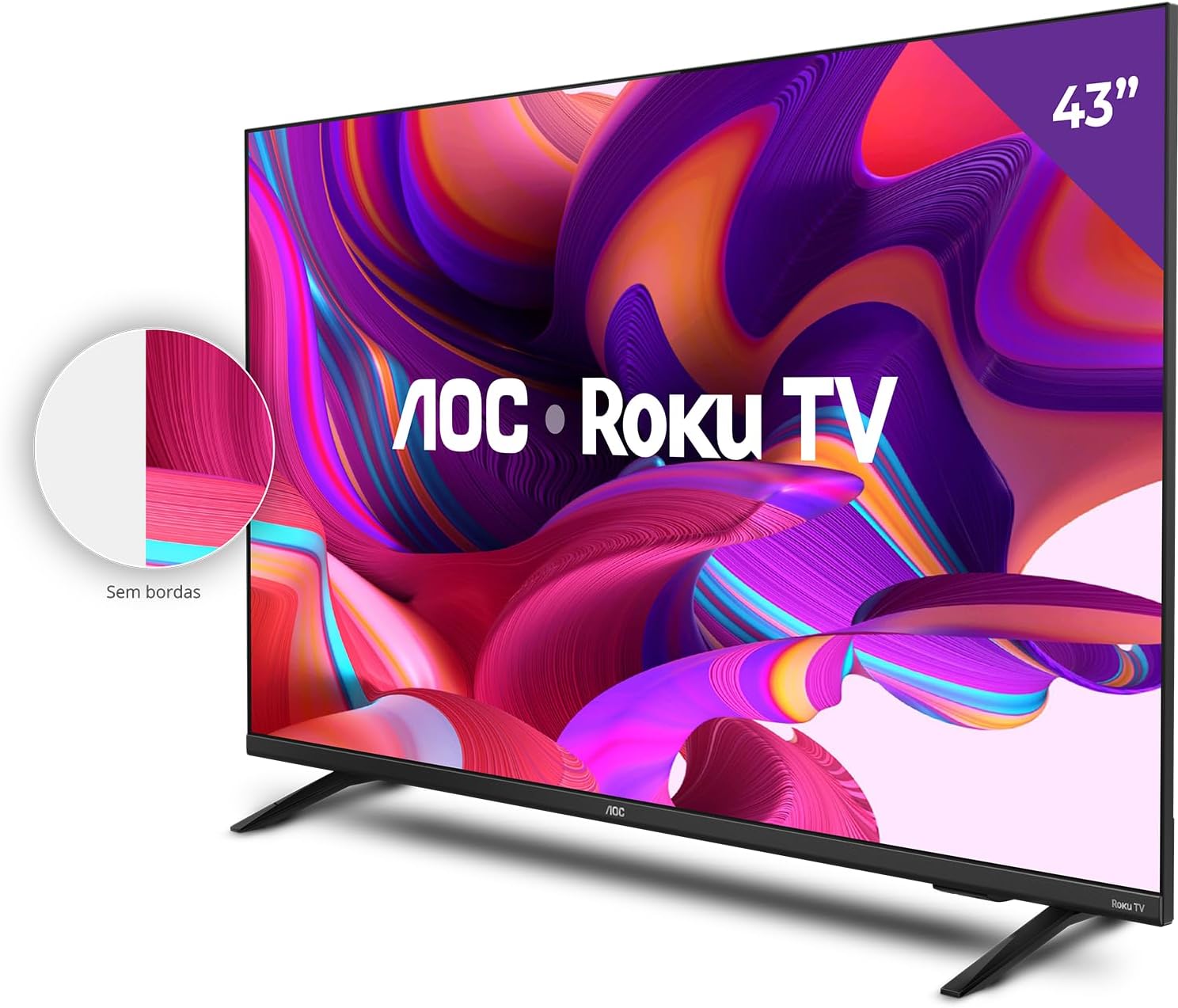 AOC 43S5135/78G - Smart TV LED 43" Full HD, Design sem bordas, Wifi, Conversor Digital, USB, HDMI - Imagem 2