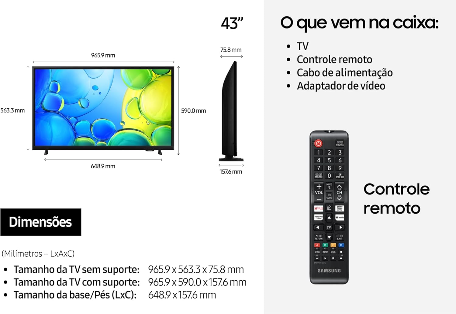 Smart TV 43" Samsung FHD F6000F 2025 - Imagem 3