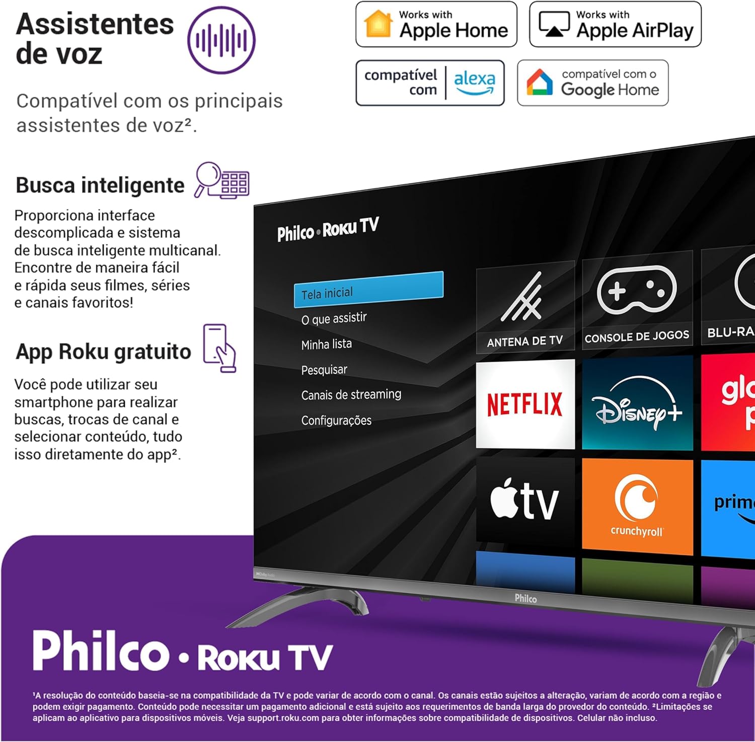 Smart TV 32" Philco Roku TV Dolby Áudio HDR10 P32CRB - Imagem 6