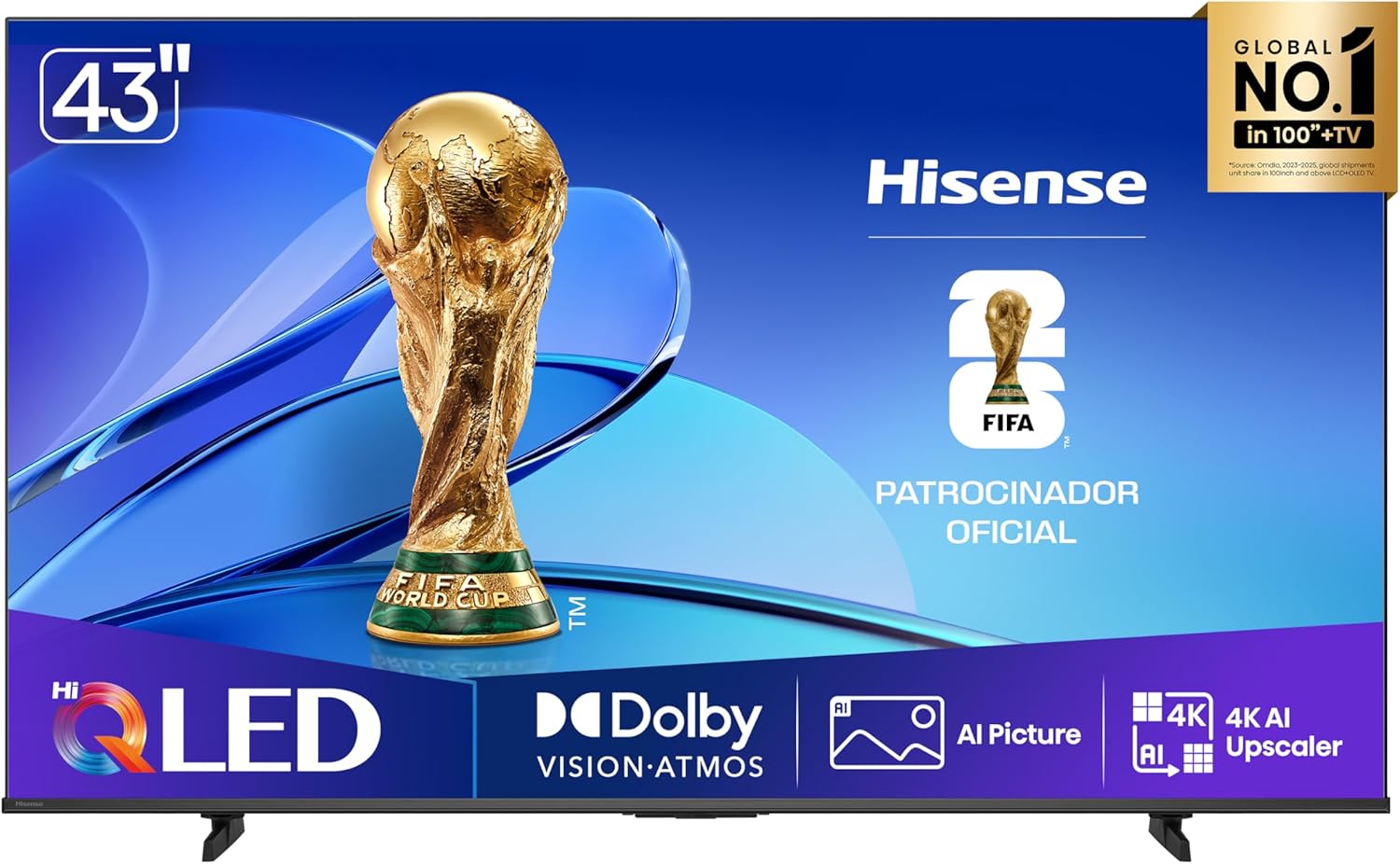 Hisense Smart TV 43" UHD 4K QLED com Dolby Atmos e Alexa
