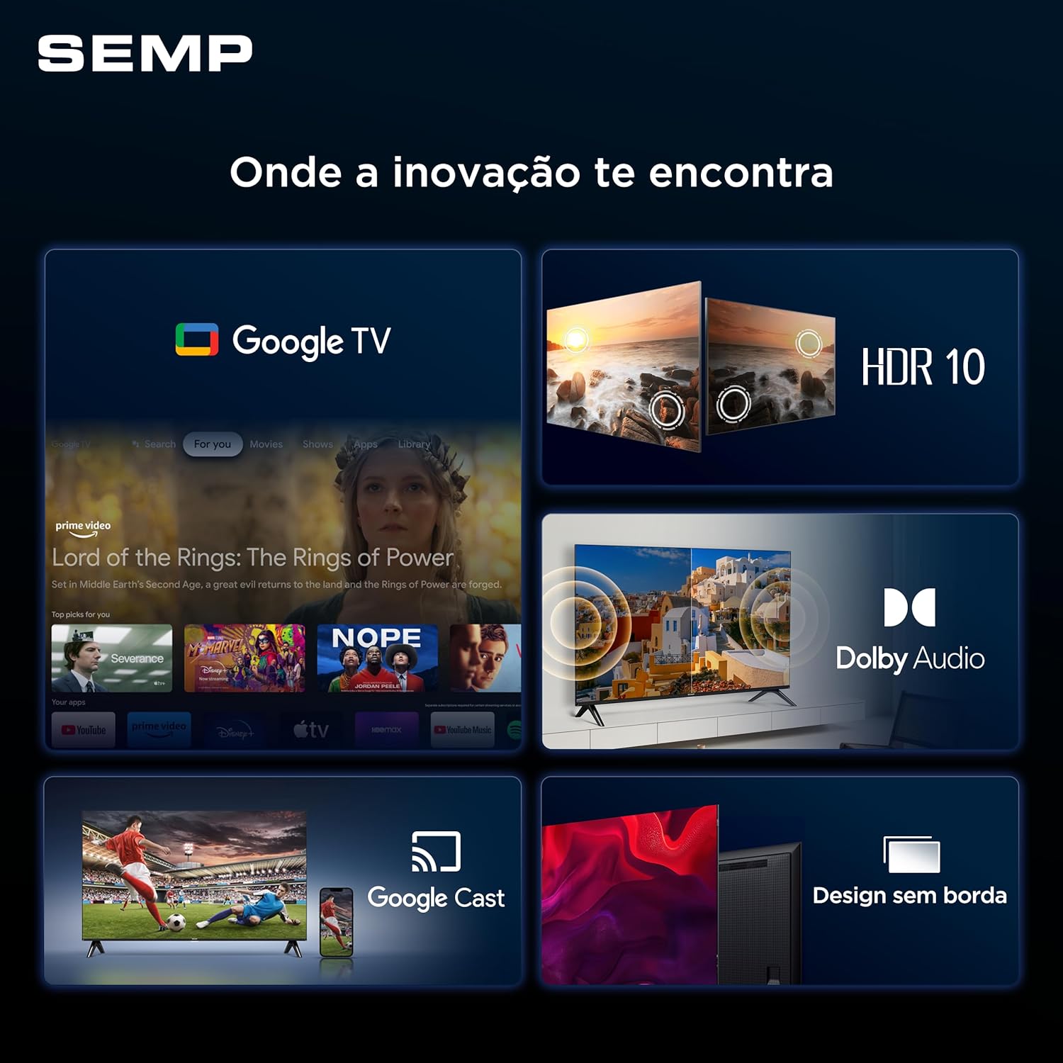 SEMP Smart TV 43" 43S42 FHD Google TV - Imagem 4