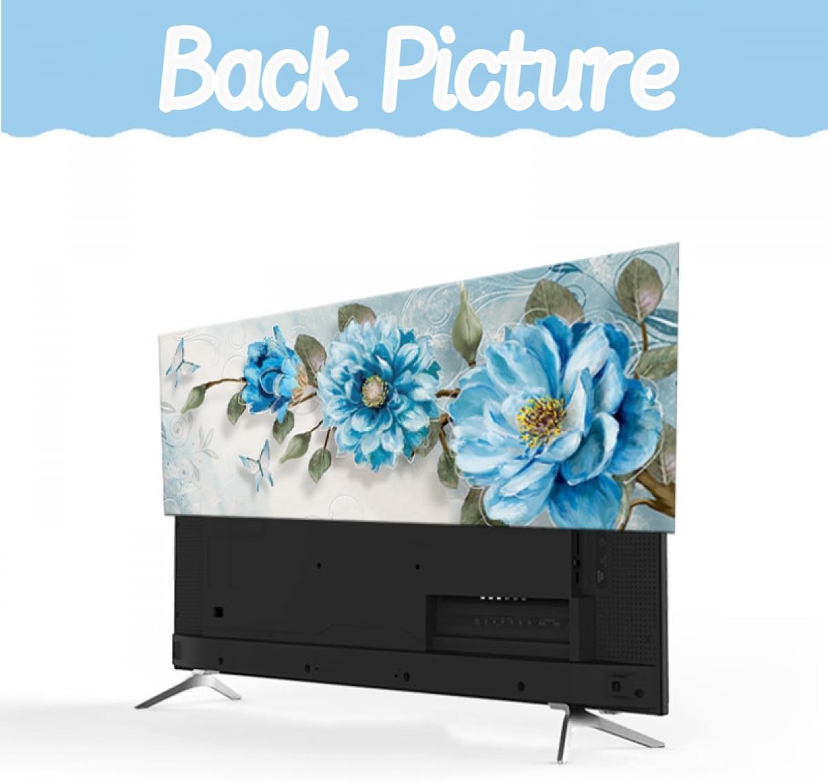 Capa protetora contra poeira para TV interna de 32 a 65 polegadas extensível para televisões/computador, protetor de tela universal LCD/LED, quarto, sala de estar, arte decorativa-flor5||40-43 - Imagem 4