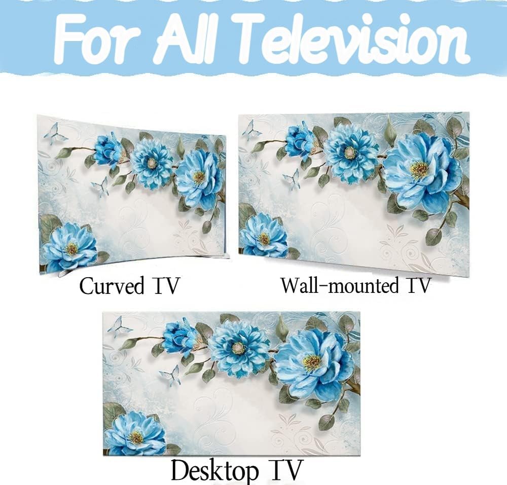 Capa protetora contra poeira para TV interna de 32 a 65 polegadas extensível para televisões/computador, protetor de tela universal LCD/LED, quarto, sala de estar, arte decorativa-flor5||40-43 - Imagem 5