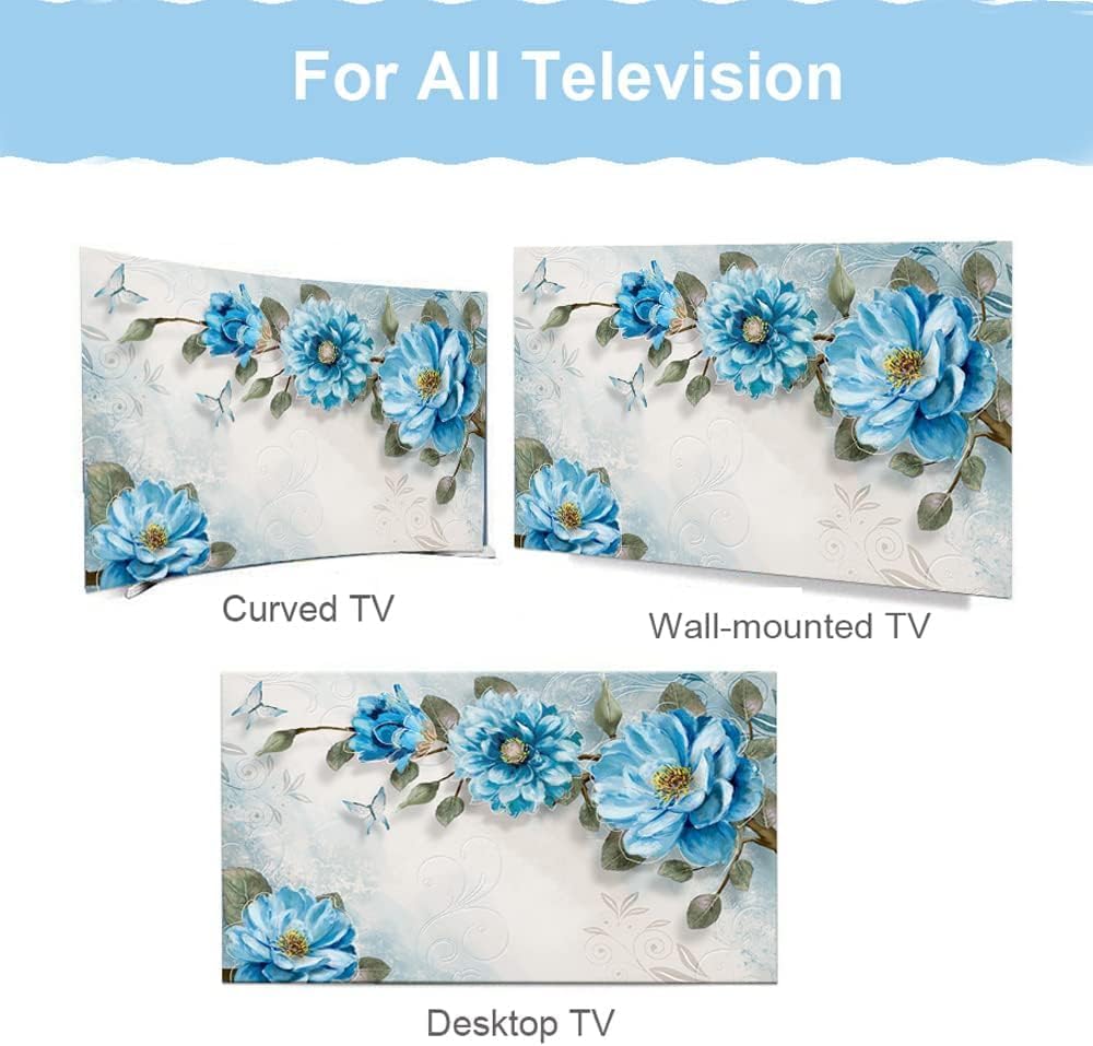 Capa de TV para ambientes internos 32-80 polegadas capa protetora contra poeira TV tela de computador pintura estilo moderno protetor de tela de TV para LCD LED quarto sala de estar decoração - rosa | - Imagem 4
