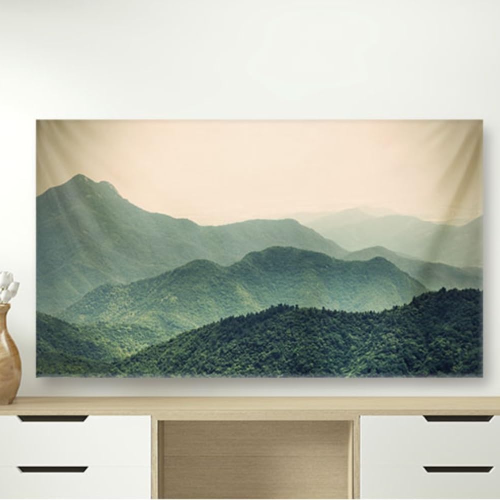 Capa de TV interna com estampa de cenário moderno - protetor de poeira com padrão de paisagem, capa universal de televisão para decoração de sala de estar - Imagem 2