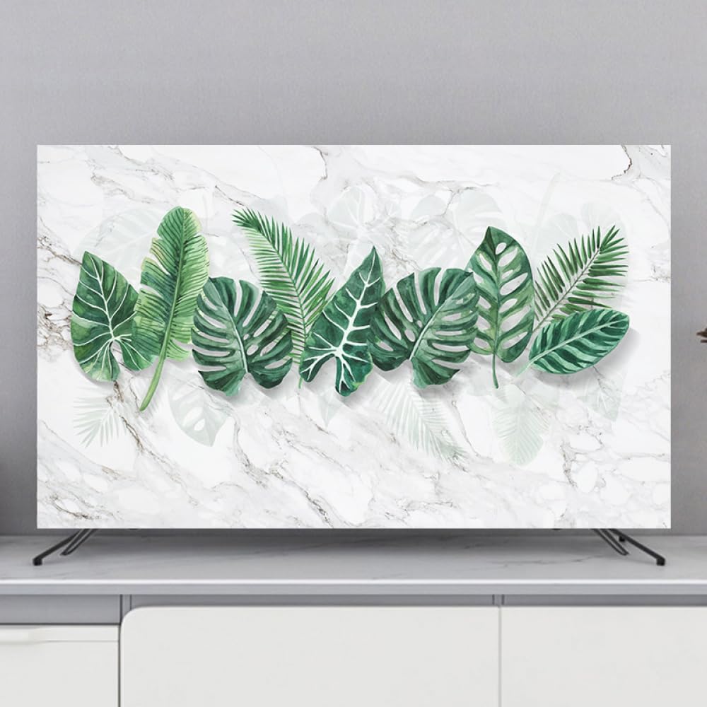 Capa de TV 32-80 polegadas para TV interna capa à prova de poeira flores/folhas pintura impressão protetor de tela de TV macio monitores de televisão capa para LED LCD quarto sala de estar