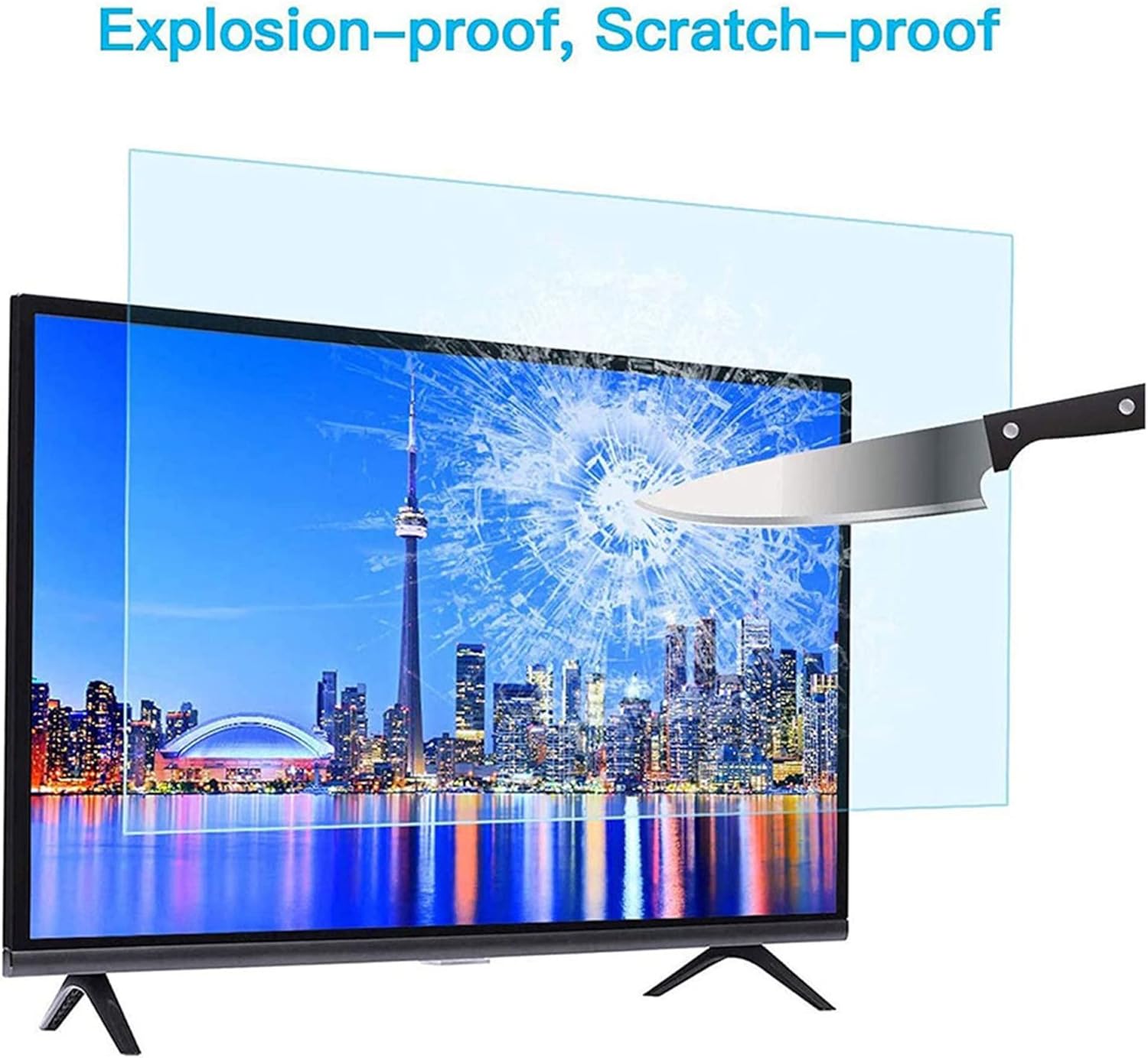 XRRX Película protetora de tela de TV de 43 a 65 polegadas, película de filtro antibrilho fosco antibrilho para ambientes externos/internos, antiluz azul, alivia o cansaço visual e dorme melhor, para LCD, LED, 4K OLED / 55 polegadas 1211 x 682 mm - Imagem 5